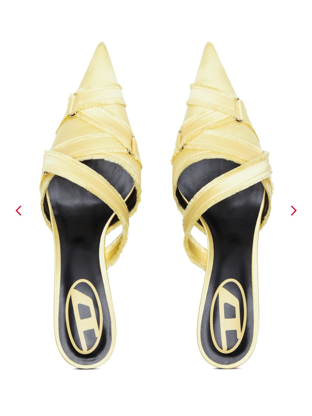 Diesel Pale Yellow Pointed Slip-On Kitten Heel Mules - Picture 5 of 7